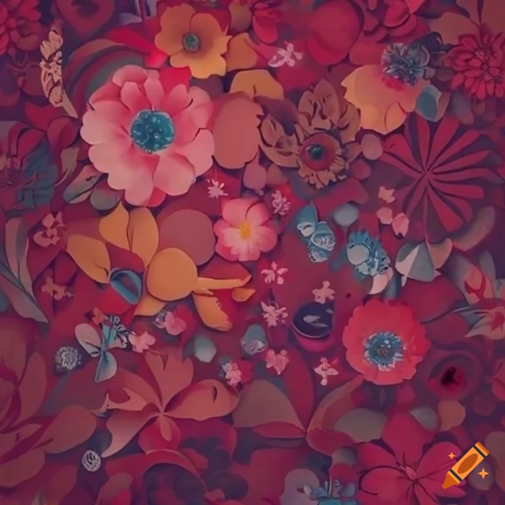 Intricate floral pattern on craft paper on Craiyon