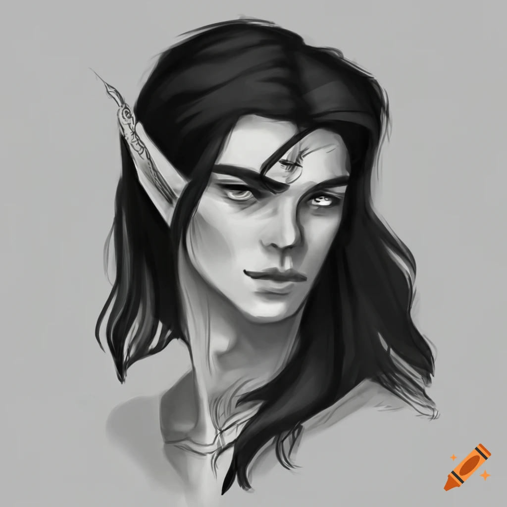 Portrait Of A Handsome Half-elf Bard On Craiyon