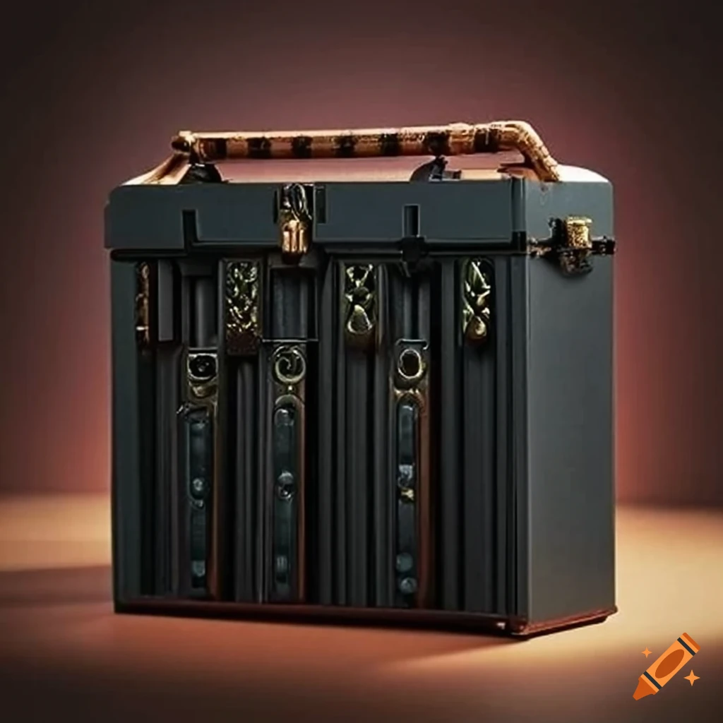 open industrial warehouse with luxury goods in storage boxes