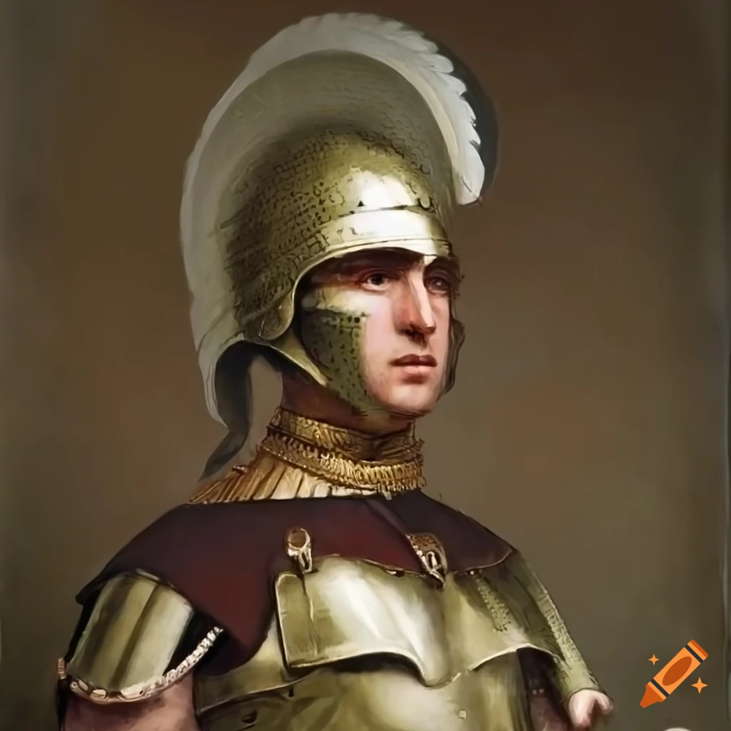 Portrait of perseus in greek armor
