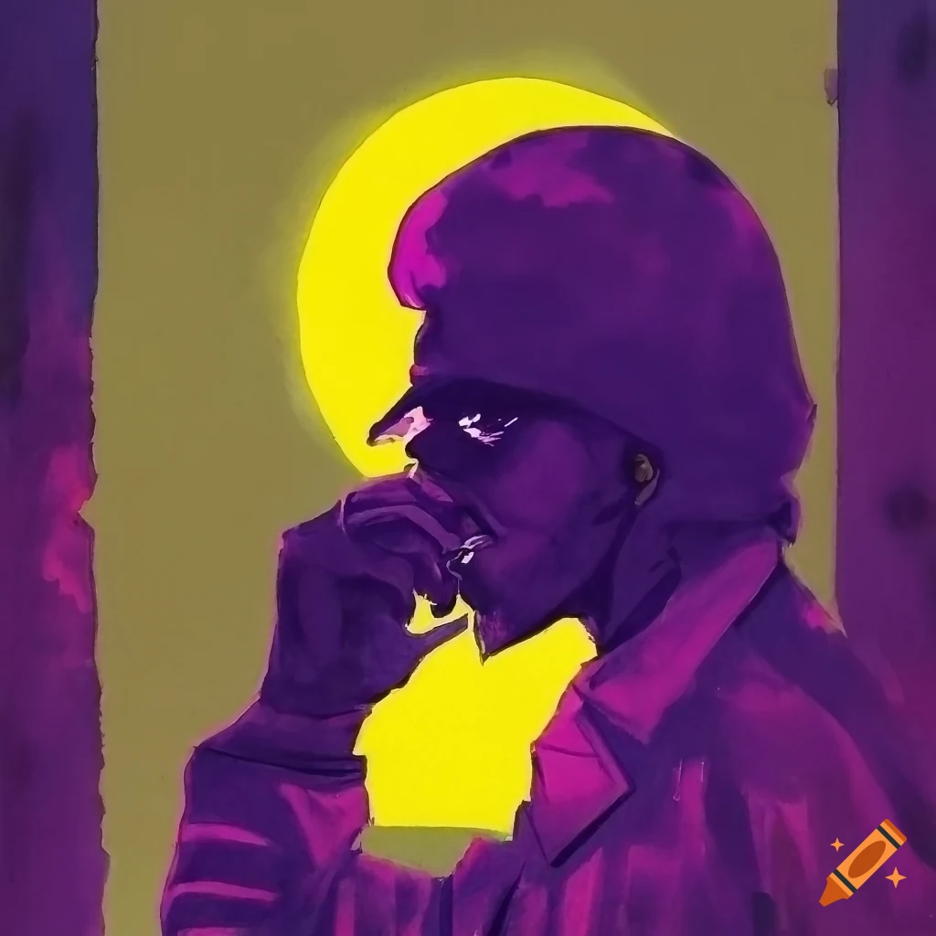 portrait of a pensive person in a dystopian future