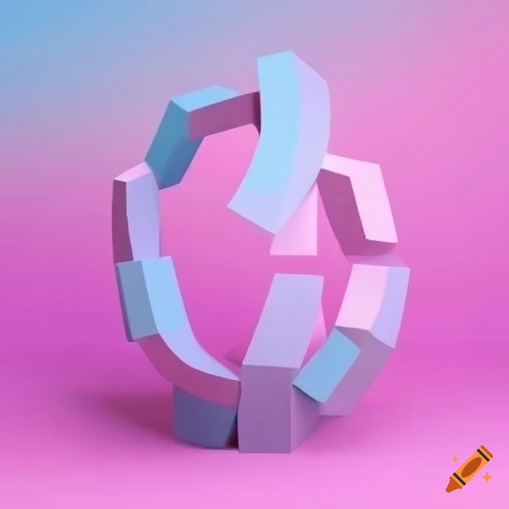 pastel-colored abstract geometric figure artwork