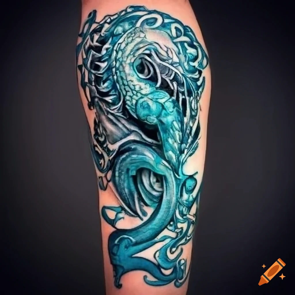 Intricate Celtic Tattoo Design With Water Creatures On Craiyon