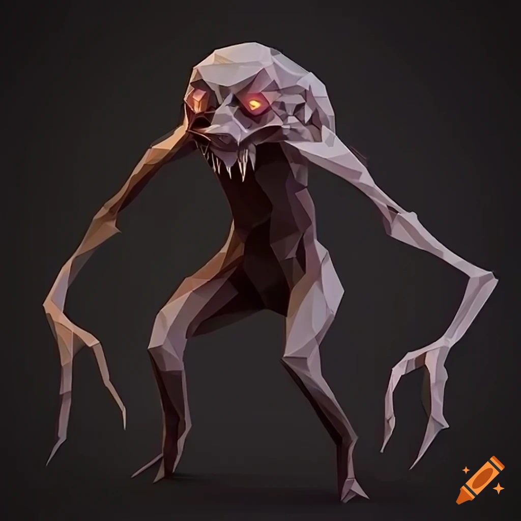 lowpoly creature design inspired by Bloodborne