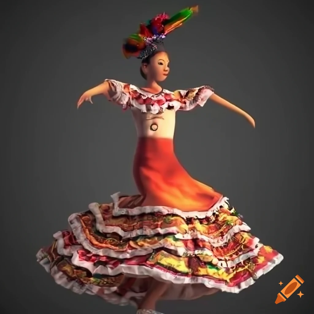 3D animation of a traditional Colombian folklore dancer