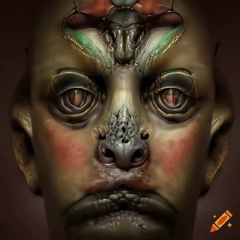 artwork of a human-beetle hybrid