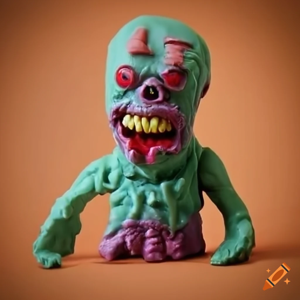 sculpture of a zombie made of plasticine