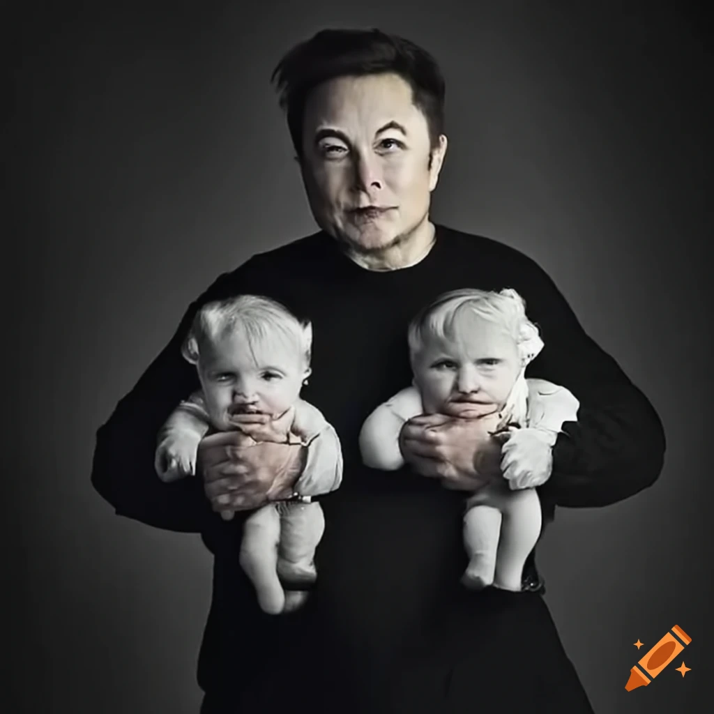 Elon musk with triplets
