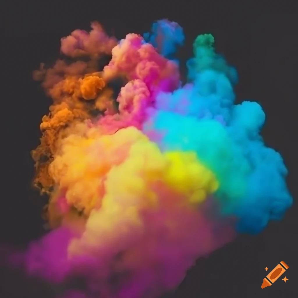 colorful explosion of powders on a black background