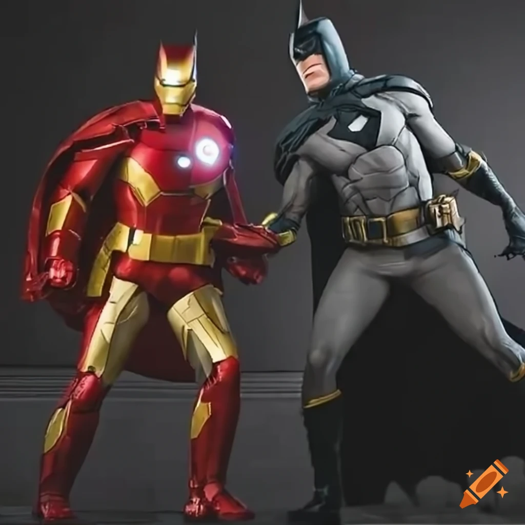 image of Iron Man and Batman facing off