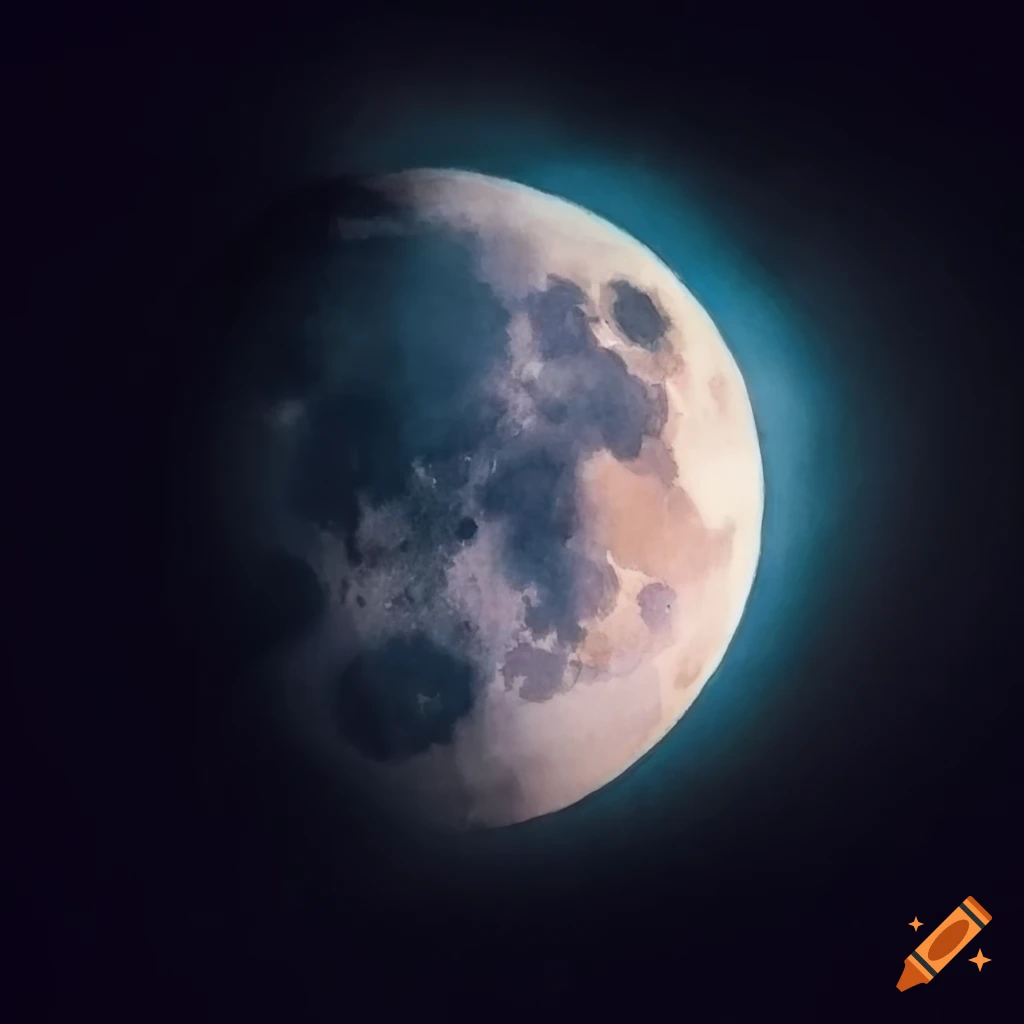 watercolor animal under the moonlight