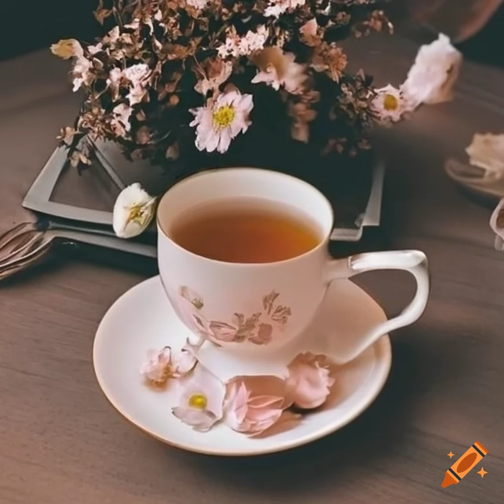aesthetic tea with flowers