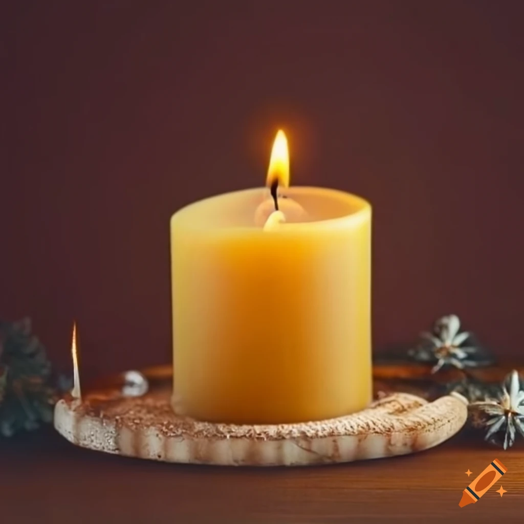 Christmas candles made of natural beeswax on Craiyon