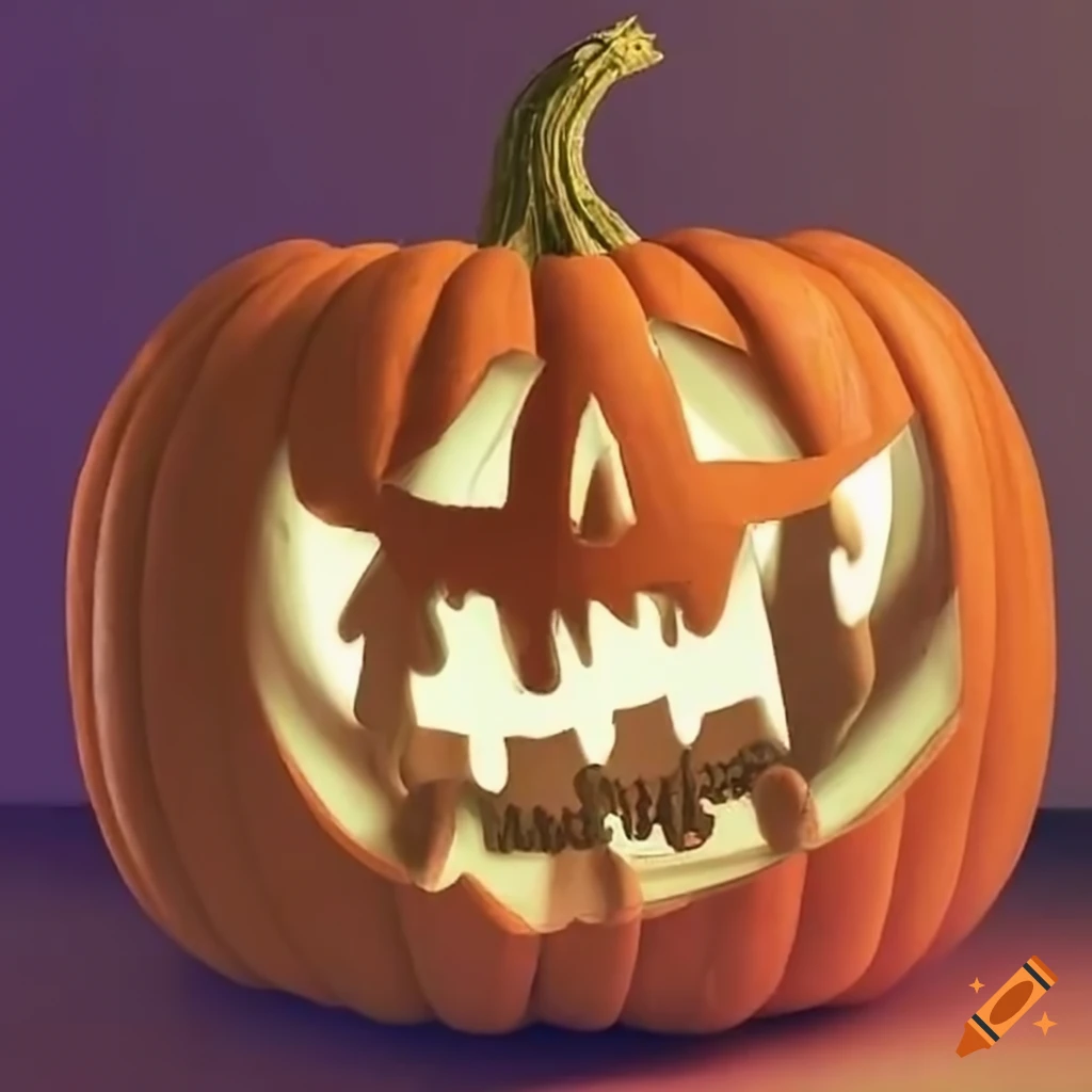 halloween pumpkin with a pink hat