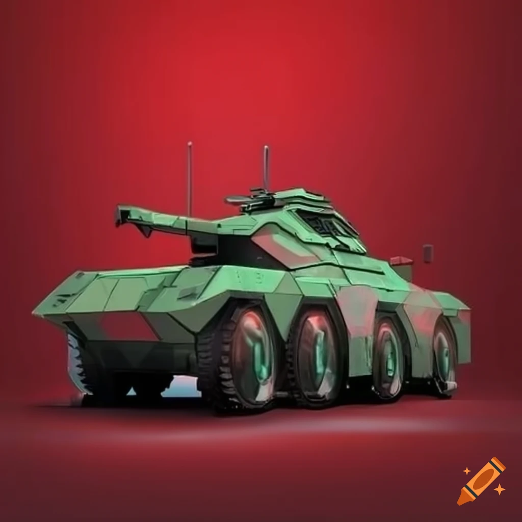 Red background with an asian heavy armored tank on Craiyon