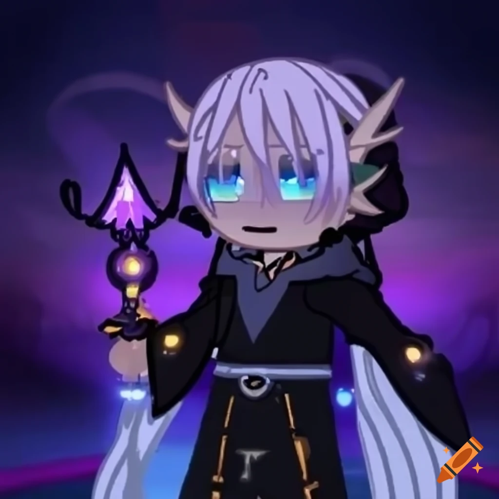 Character of a celestial archmage in gacha club style