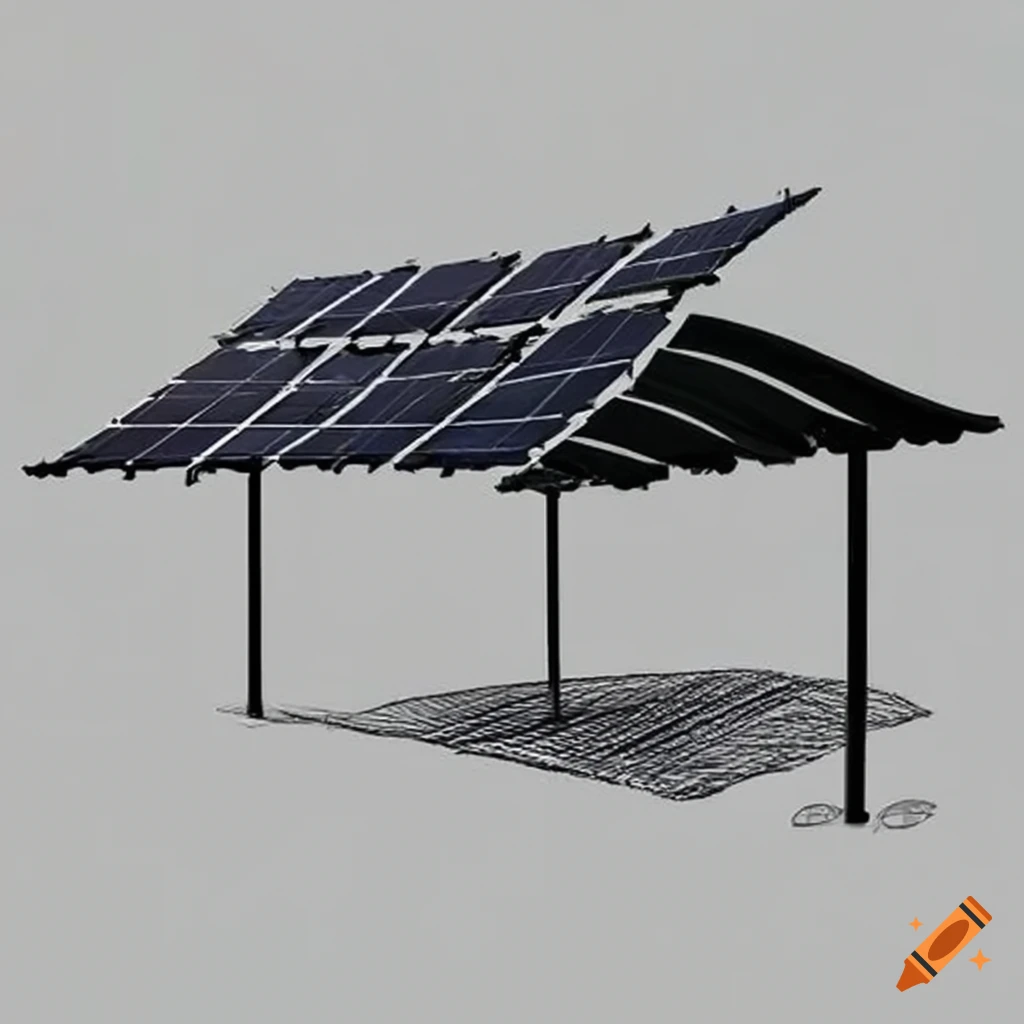 solar canopy providing shade and clean energy for water purification