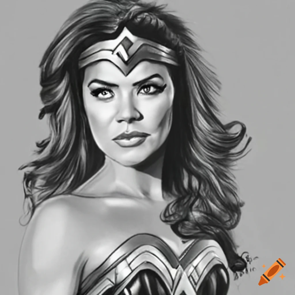 Robin meade as wonder woman in classic costume on Craiyon