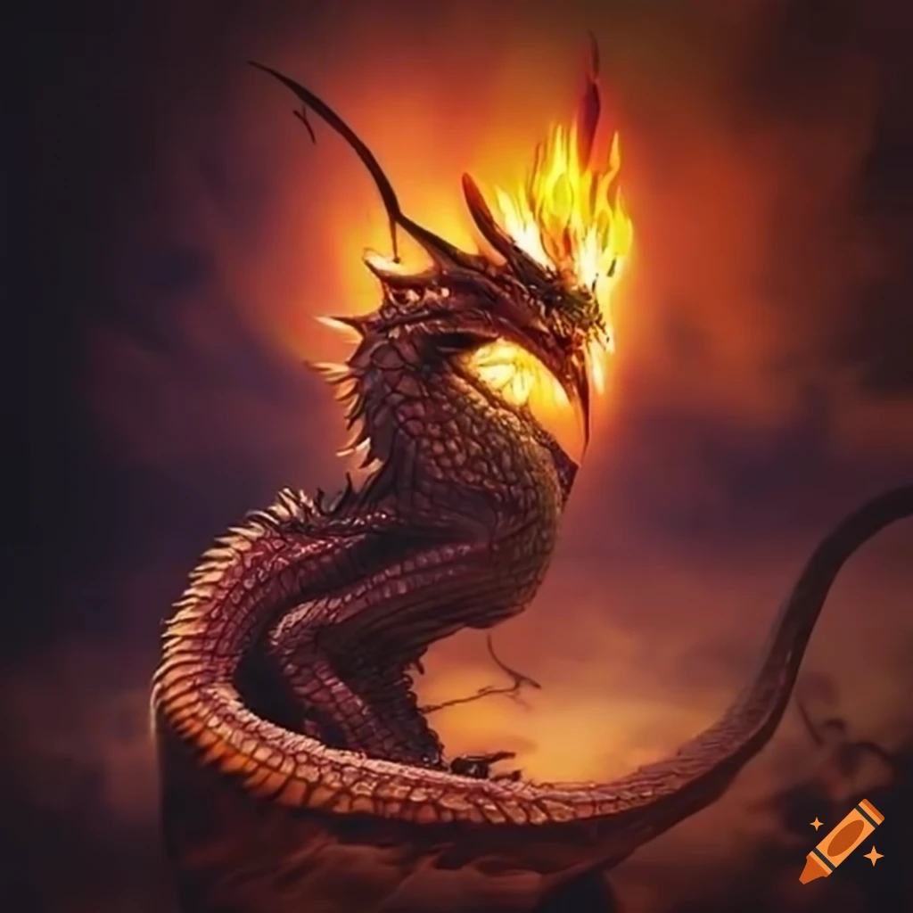 dragon with fiery eyes