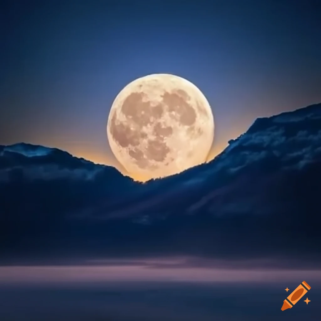 Full Moon Shining In A Starry Night On Craiyon
