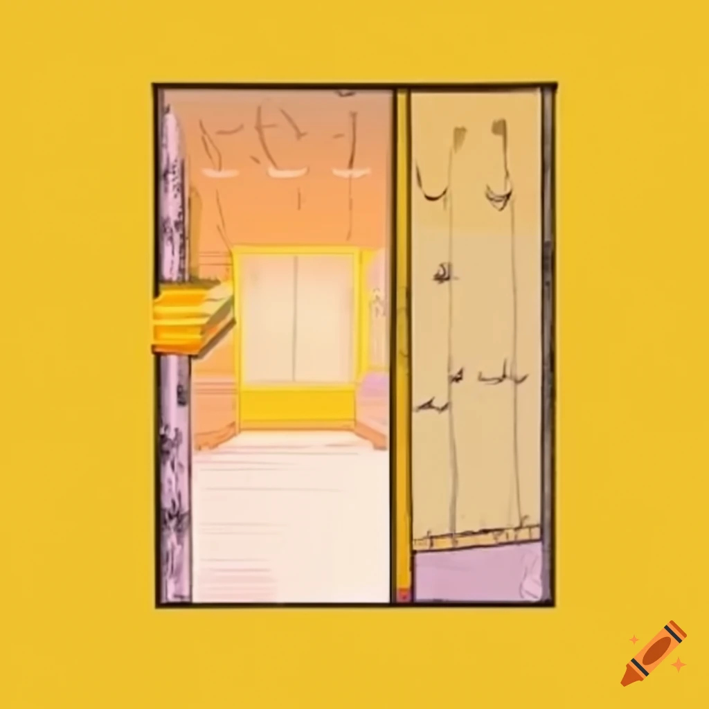 Yellow walls drawing in the backrooms on Craiyon