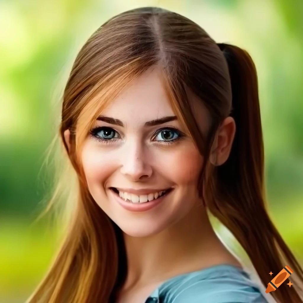 Portrait of a beautiful woman with a freckled smile