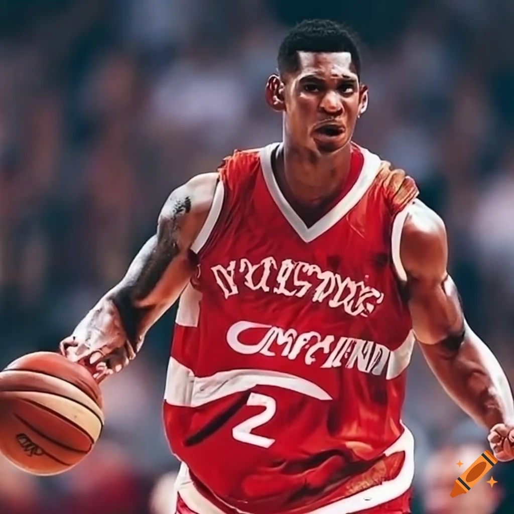 Basketball player drinking coca cola on craiyon