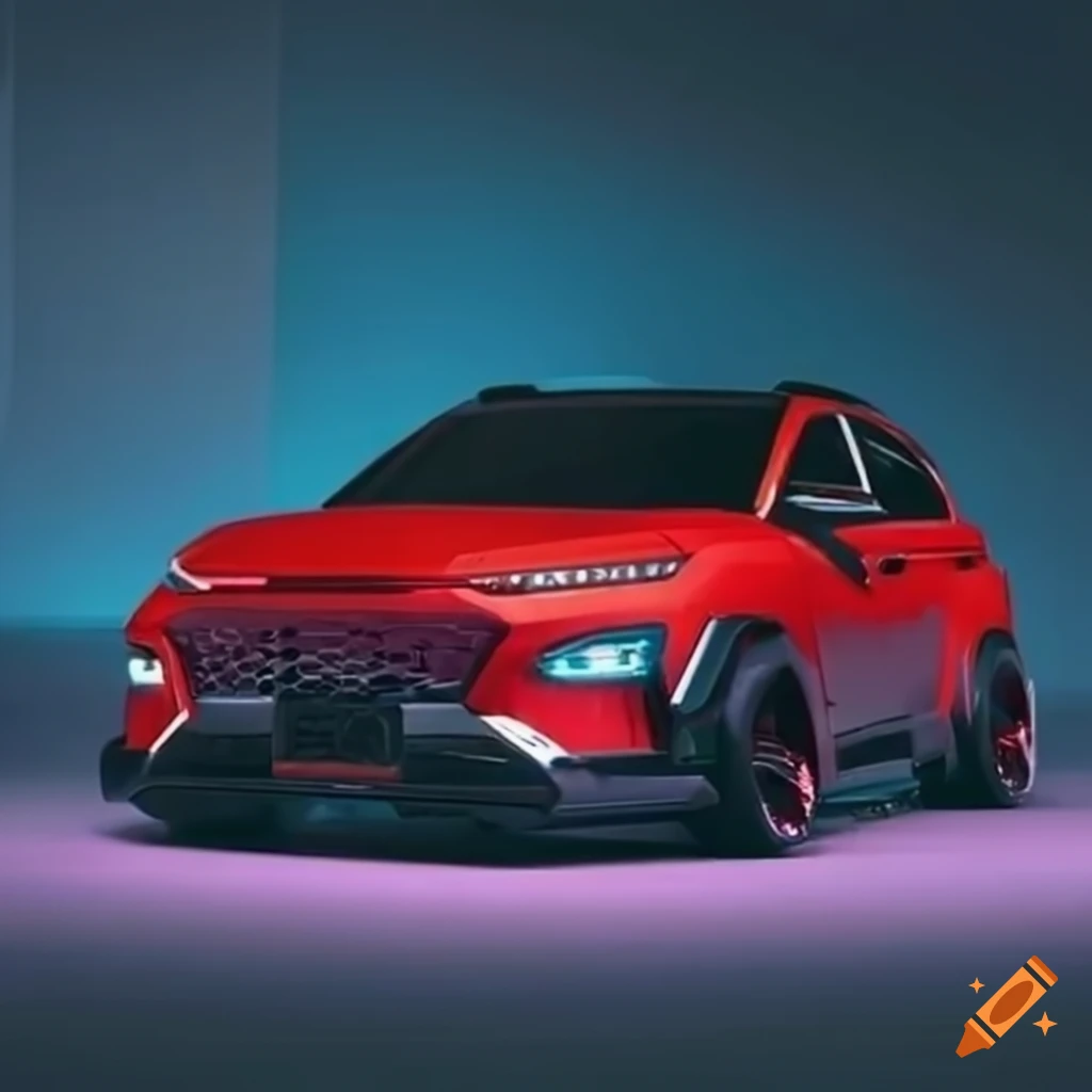 Cyberpunk 2077 inspired hyundai kona electric on Craiyon