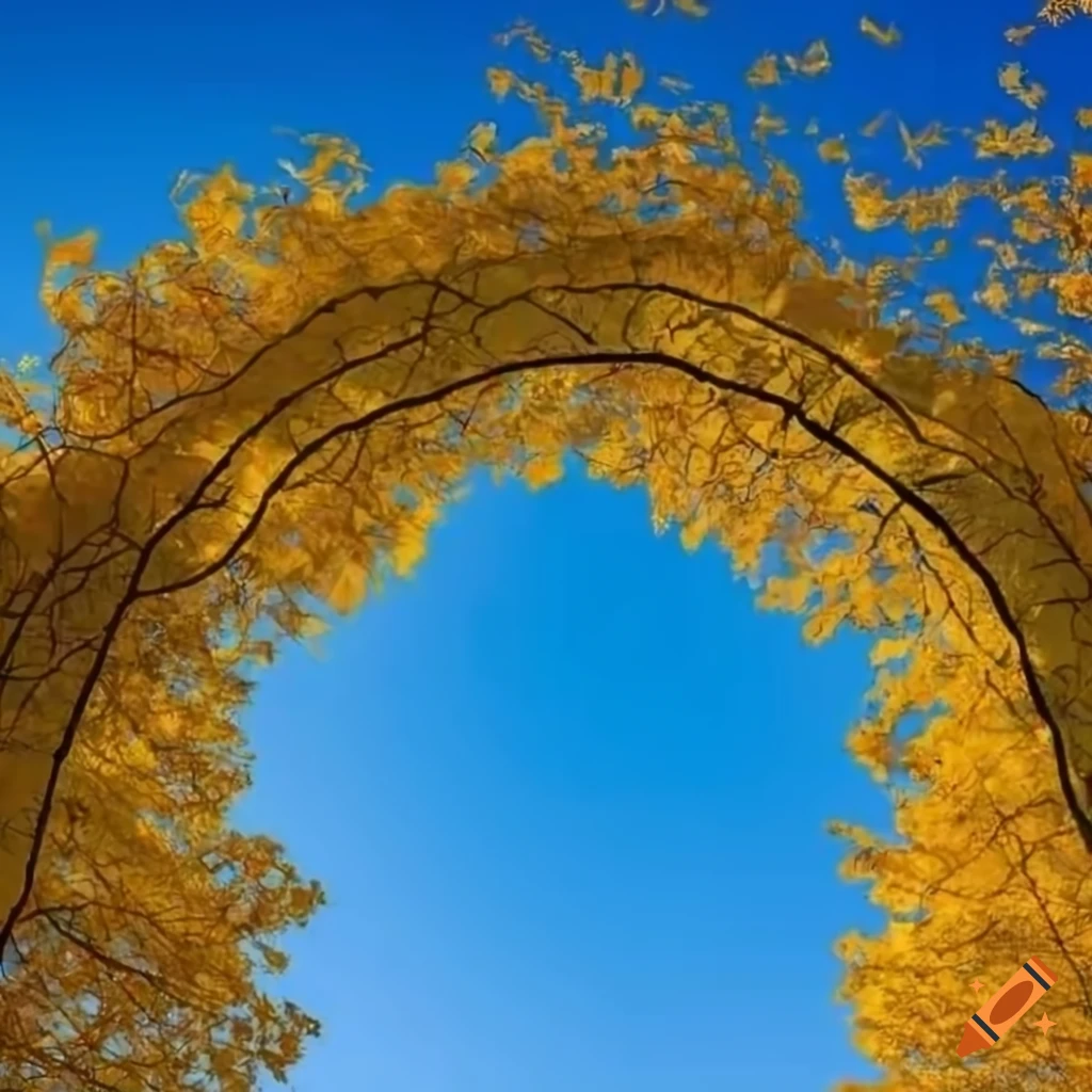 golden leaf portal in the sky