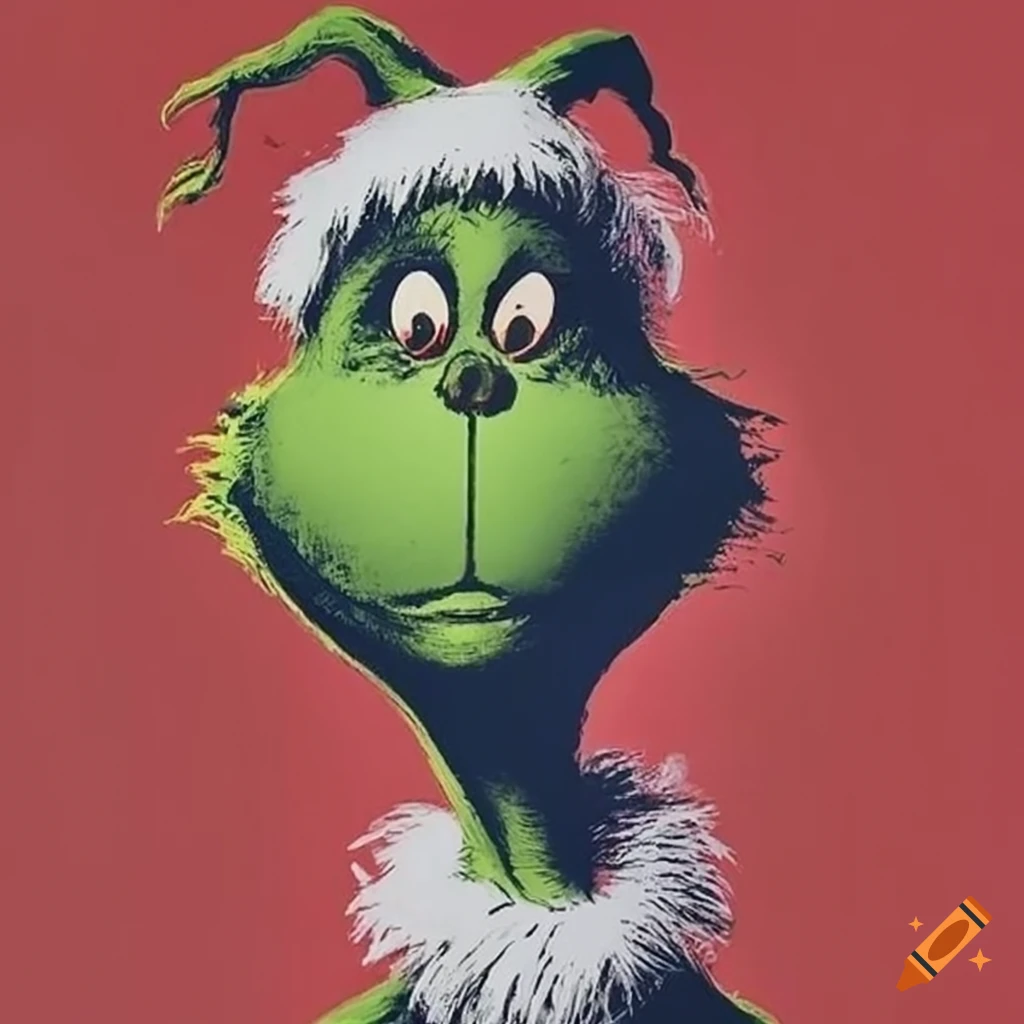 Andy Warhol style painting of the Grinch