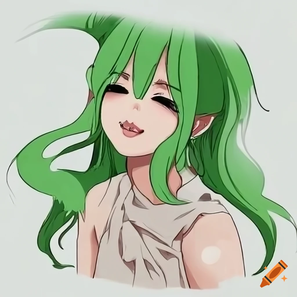 Custom Cursor on X: This girl with long lime hair, green eyes, curled  horns, and sharp teeth is named Valac Clara and she is the character of the  anime in cursor Welcome