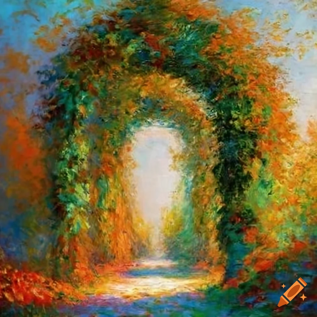 arch of leaves painting