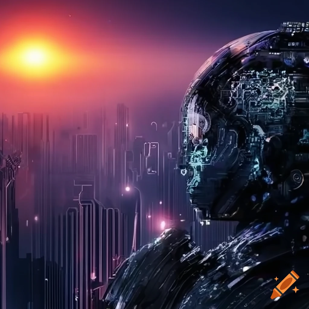 futuristic AI taking over the world