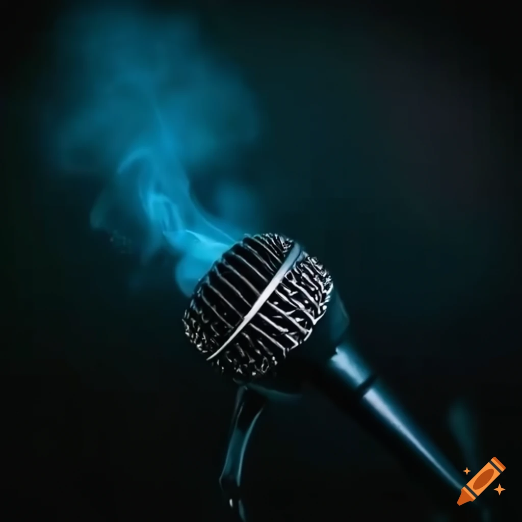 microphone in a dimly lit underground pub