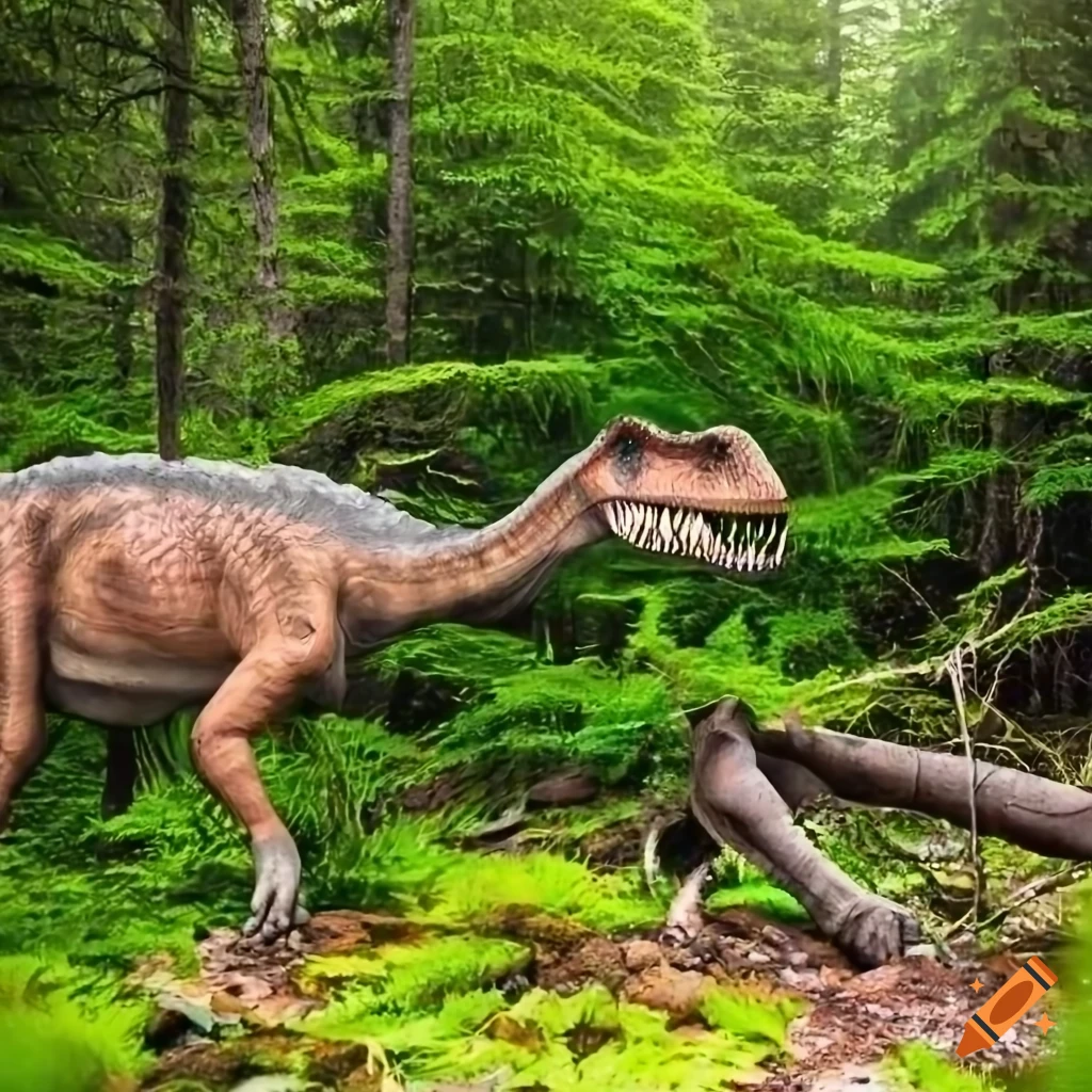 Hadrosaurus Dinosaurs In British Columbia Landscape On Craiyon