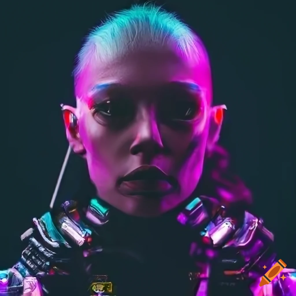 portrait of a cyberpunk android