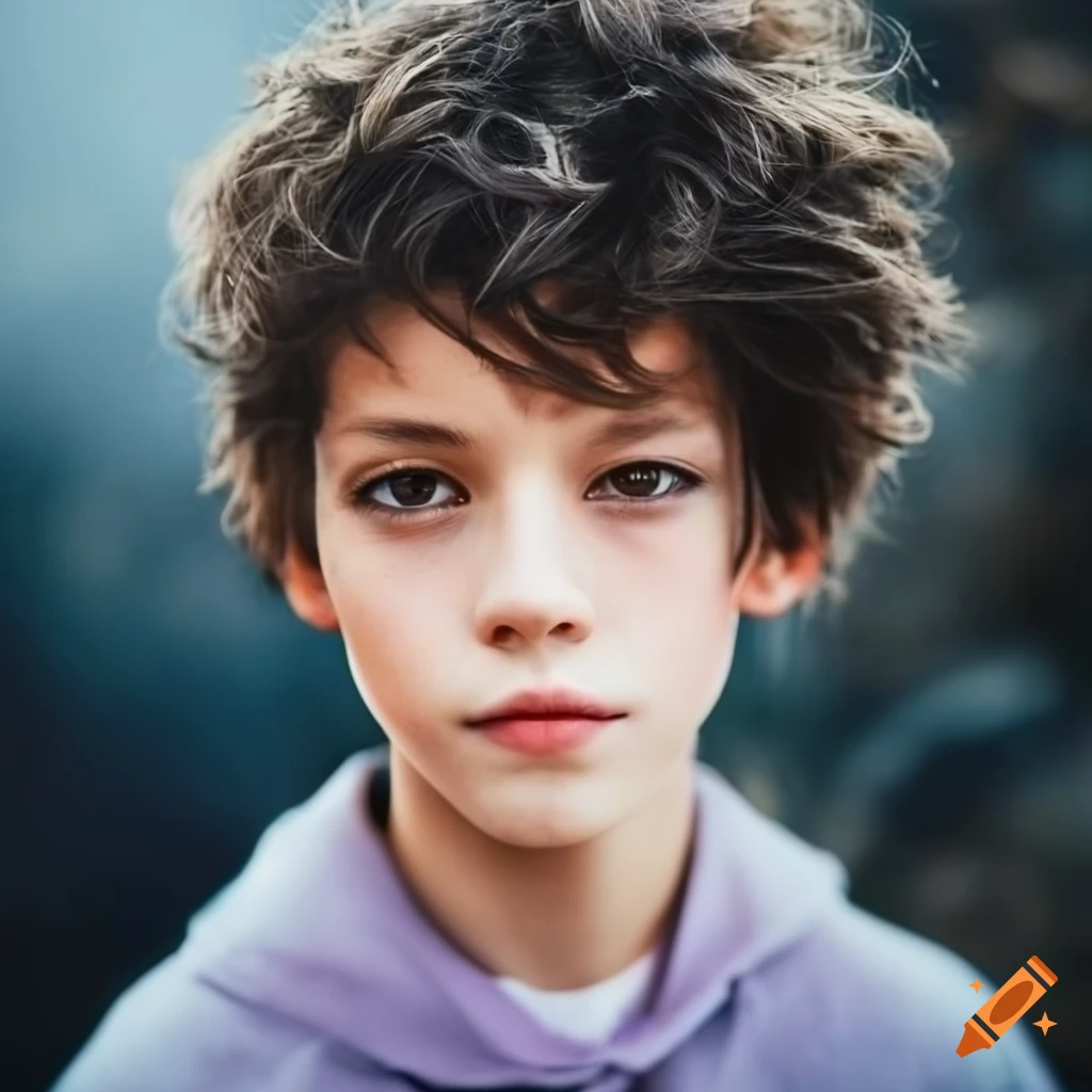 Portrait of a handsome teenage boy on Craiyon