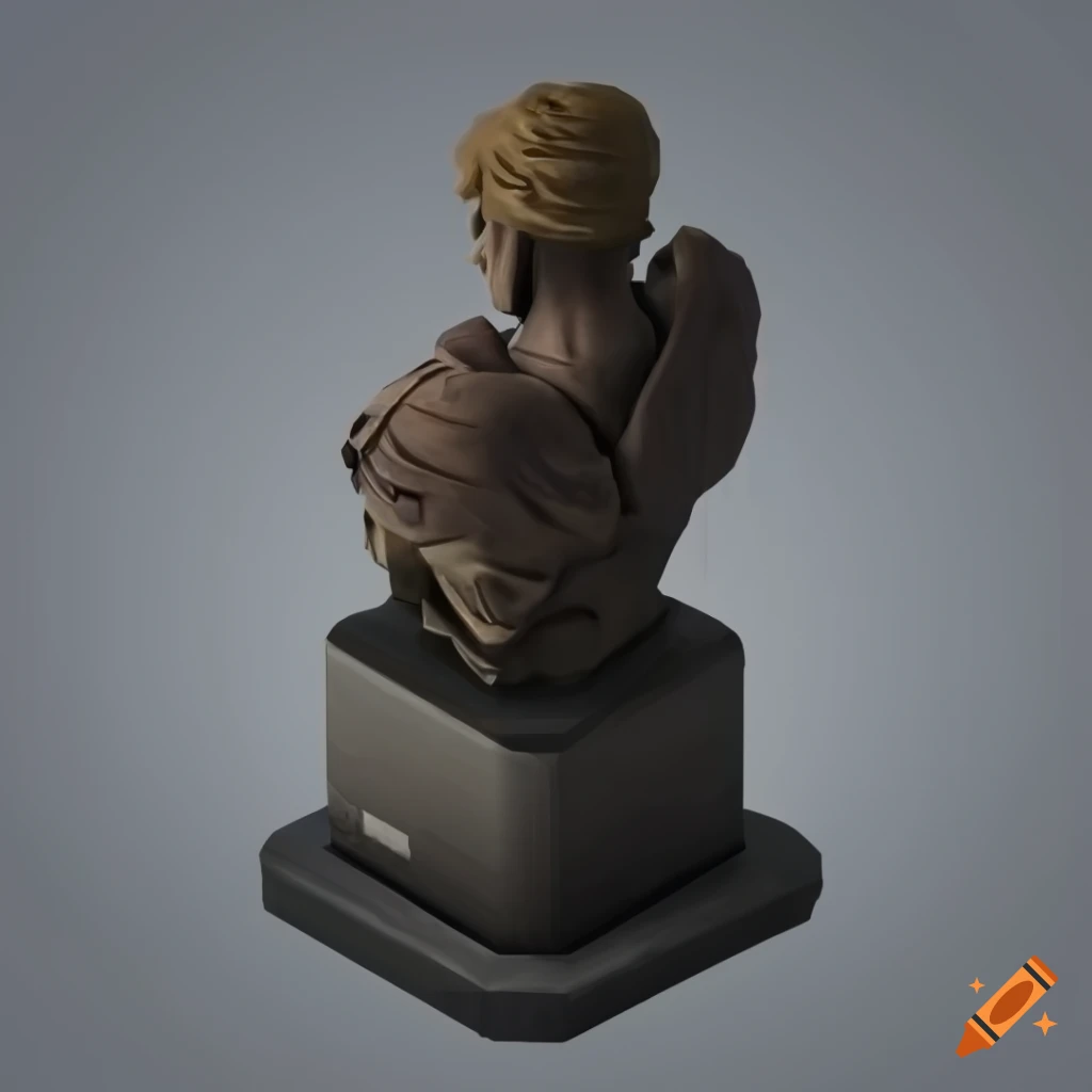 Realistic isometric game art statue