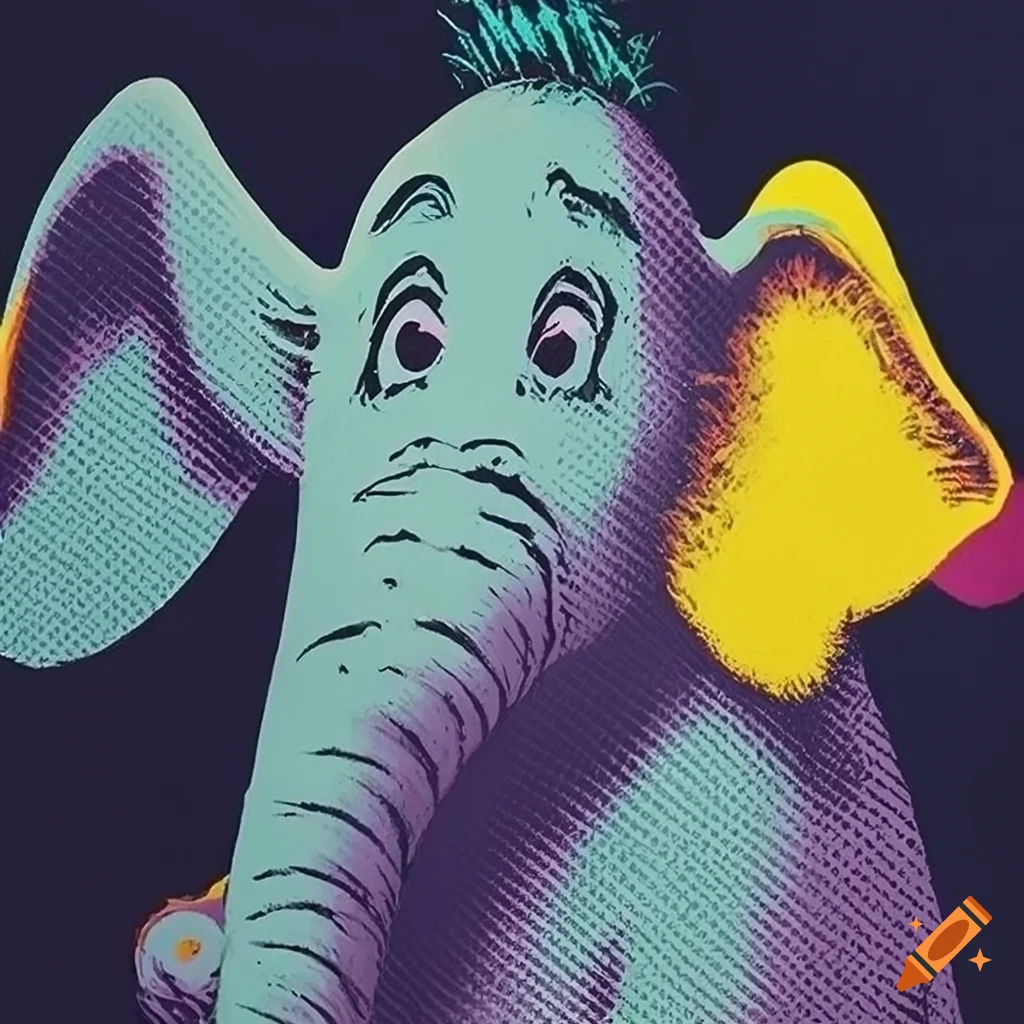colorful pop art of Horton from Dr. Seuss