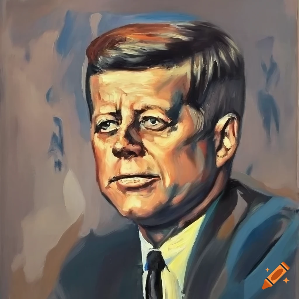 Oil painting of john f. kennedy