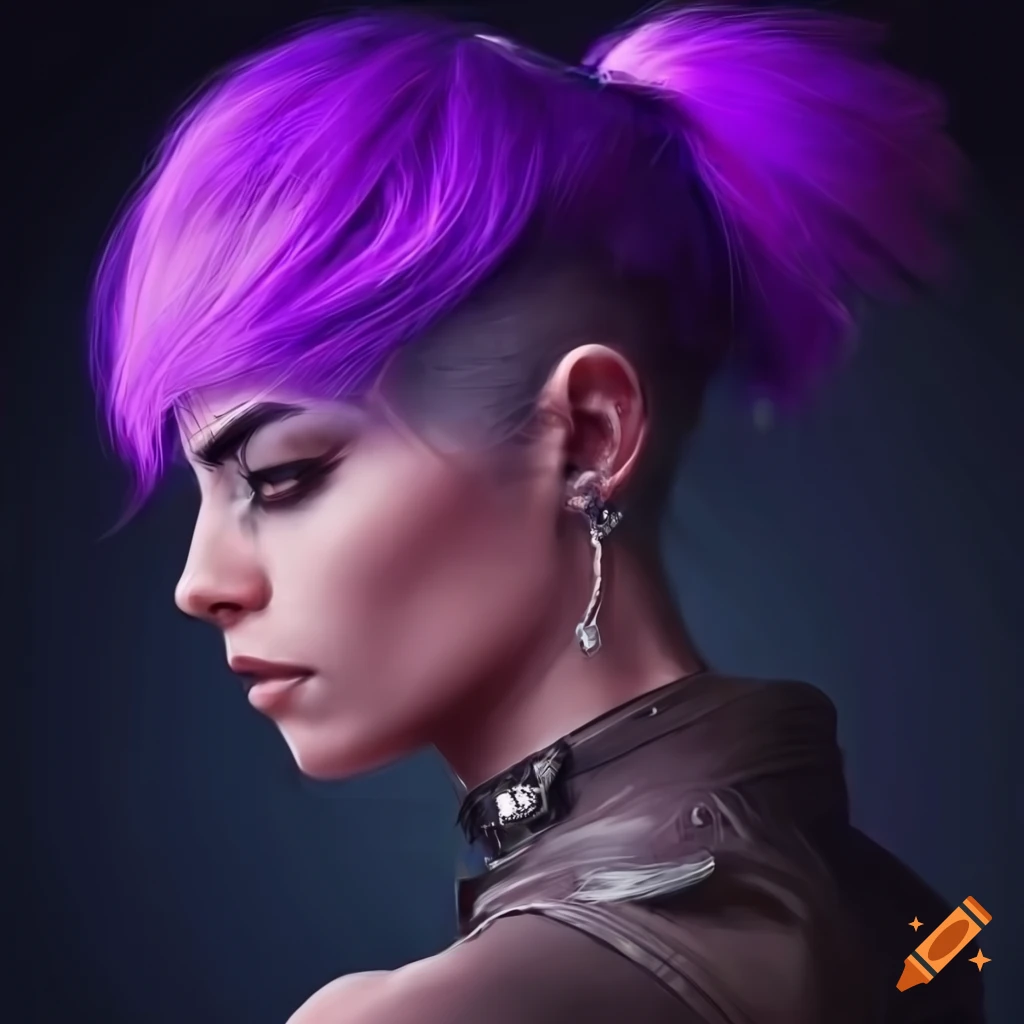 Cyberpunk Woman With Purple Hair And Leather Jacket On Craiyon cyberpunk-woman-with-purple-hair-and-leather-jacket-on-craiyon