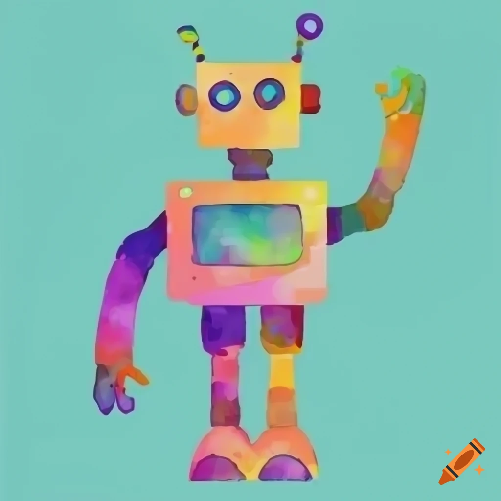 colorful vector art of a robot