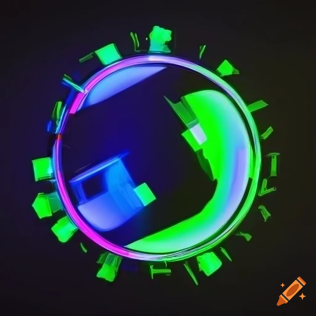 Neon Green Abstract Tech Company Logo On Black Background On Craiyon