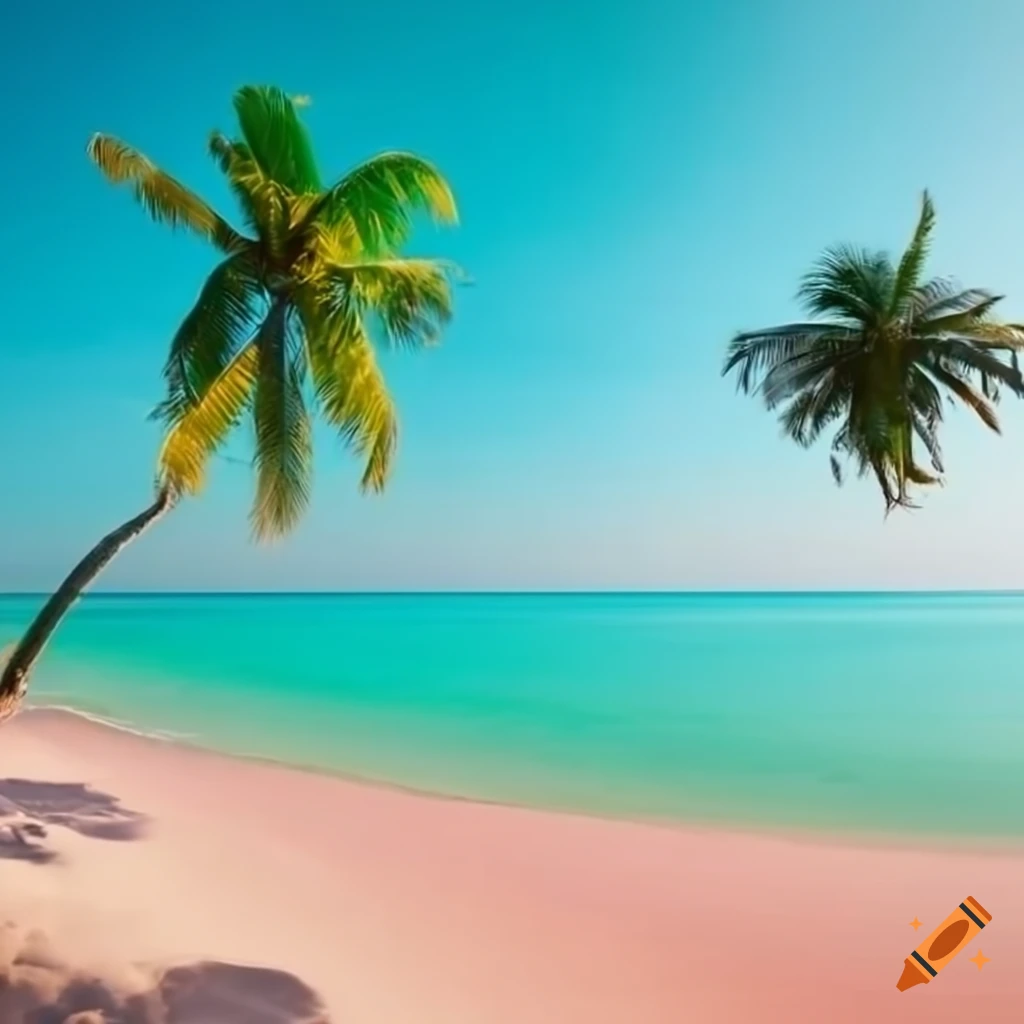 beach with palm trees and turquoise sea