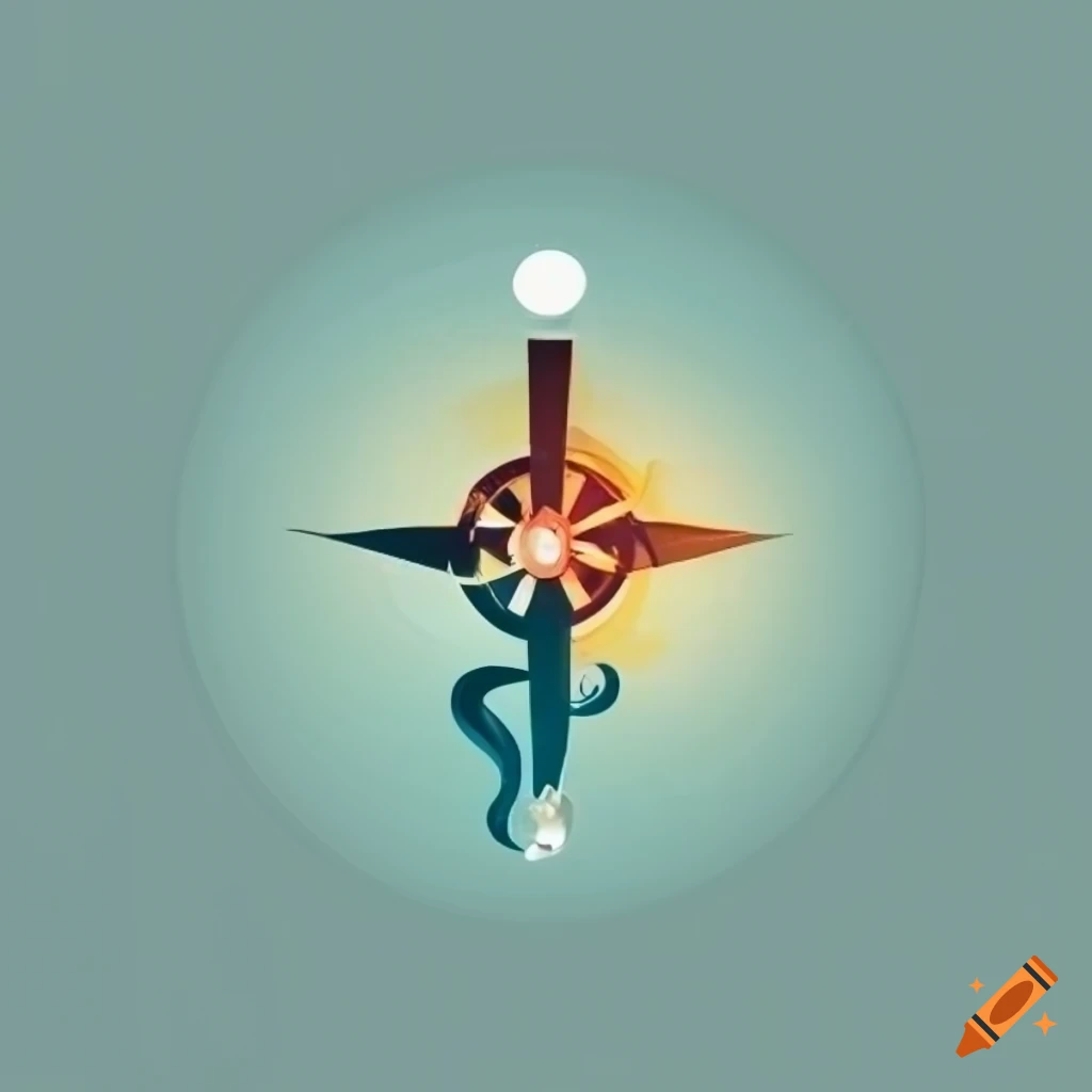 Professional medical logo with compass and symbols on Craiyon