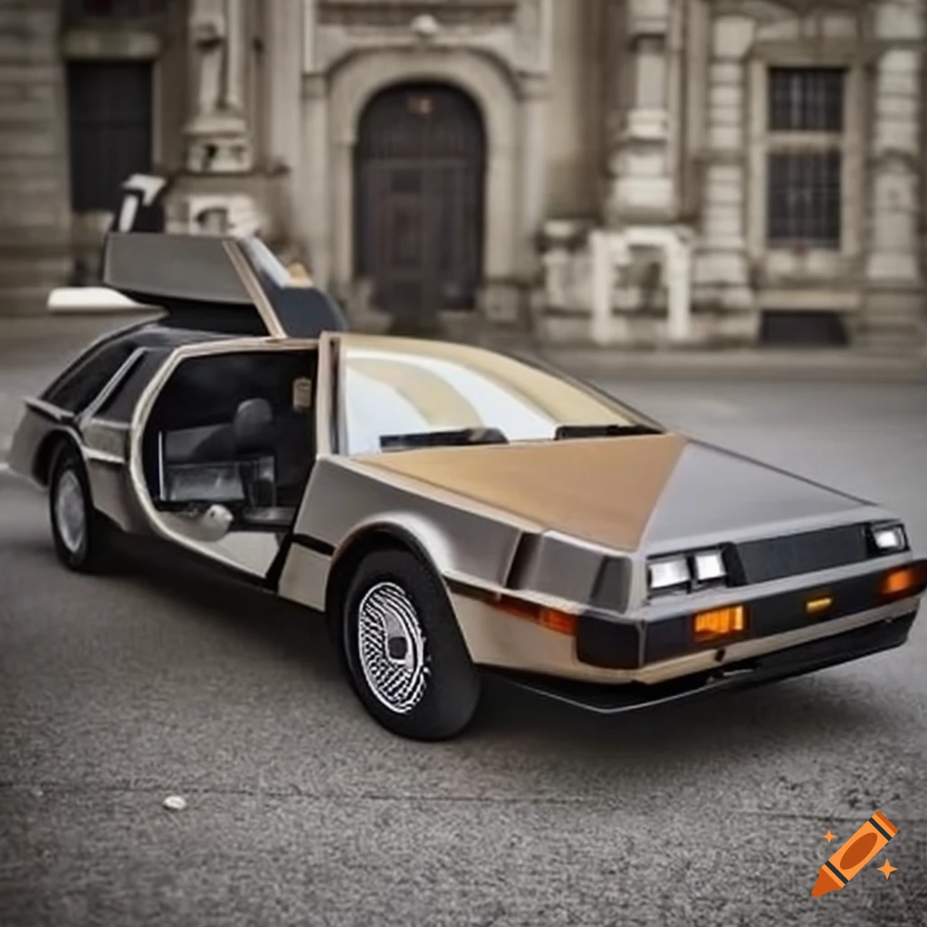 Renaissance-style depiction of a delorean car on Craiyon