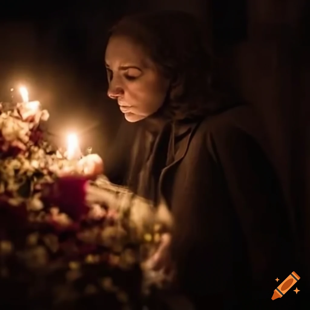person attending a funeral for a disappeared place