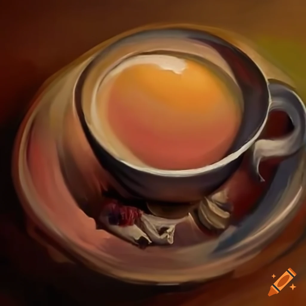 Cup of sweet tea on a wooden table on Craiyon