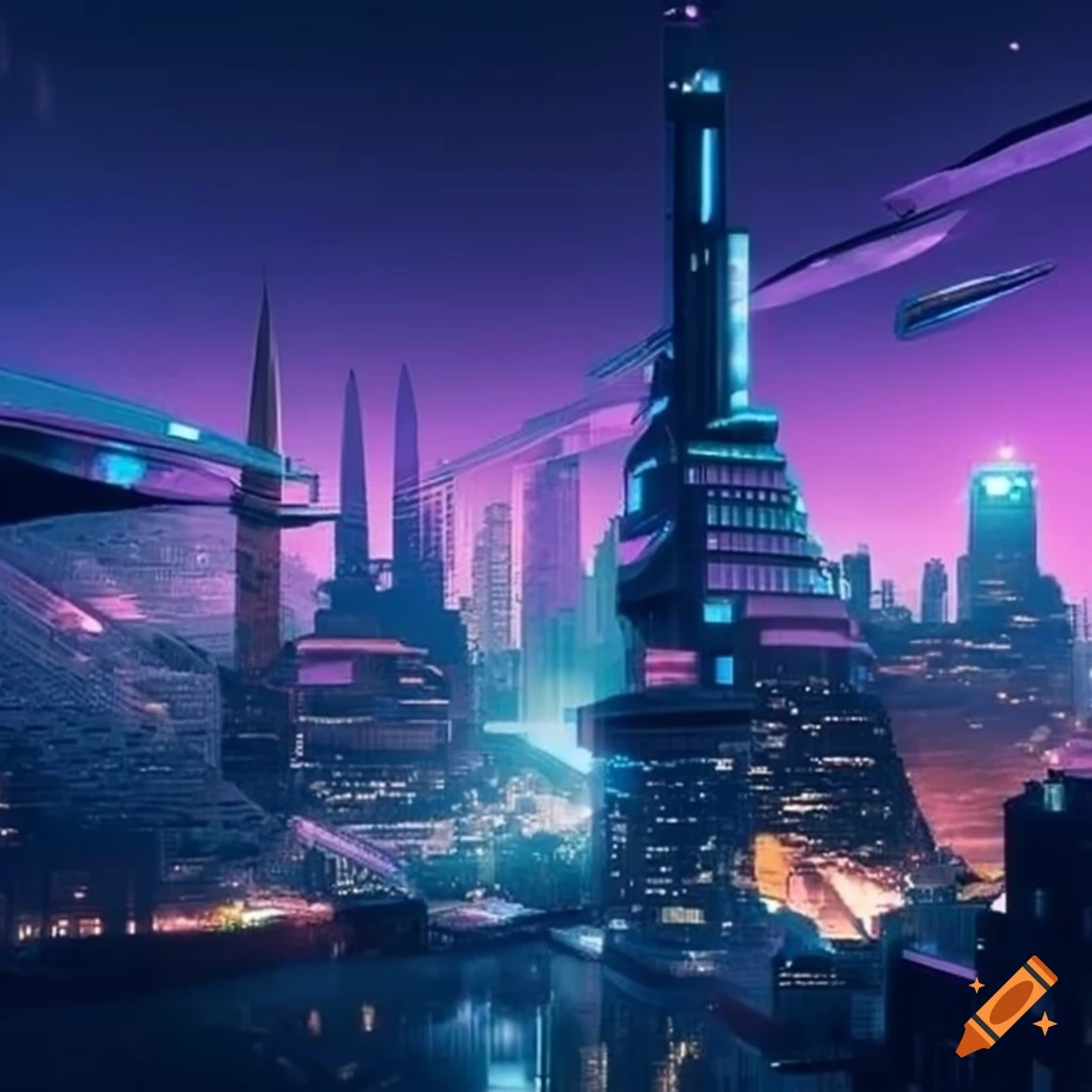 futuristic-city-skyline-with-neon-lights-on-craiyon