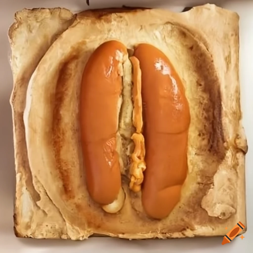 imprint of an ancient hot dog